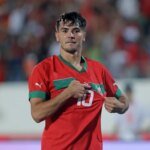 براهيم دياز يحتفل بهدف مع المنتخب المغربي