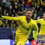 لاعبو بودو/غليمت يحتفلون بهدف في مرمى مانشستر سيتي خلال مباراة دوري أبطال أوروبا