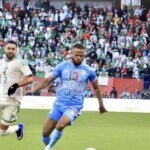 احتفال لاعبي المنتخب الجزائري بعد تسجيل هدف الفوز على الكونغو الديمقراطية في كأس إفريقيا