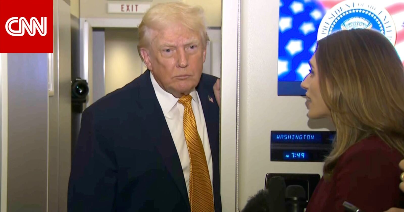 الرئيس الأمريكي دونالد ترامب خلال مؤتمر صحفي يتناول فيه قضايا الشرق الأوسط