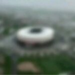 لقطة جوية لملعب ابن بطوطة بمدينة طنجة المغربية خلال استضافة مباراة دولية.