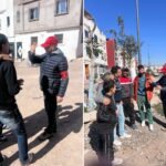 قائدة الملحقة الإدارية الخامسة بأكادير خلال حملة تحسيسية لتنظيم ولوج الملعب الكبير.