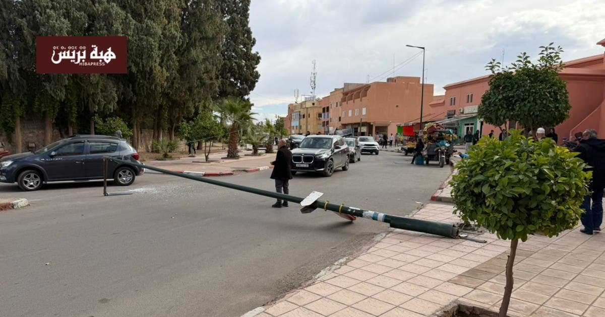عمود كهربائي ساقط في حي امرشيش بمراكش