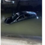 صورة لمركبة سقطت في قناة الملك عبد الله بالأغوار الشمالية