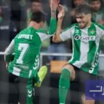 الزلزولي يتألق ويقود ريال بيتيس إلى ثمن نهائي الدوري الأوروبي مباشرة 8 اللاعب المغربي عبد الصمد الزلزولي يحتفل بهدفه مع ريال بيتيس في الدوري الأوروبي.