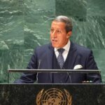 السفير عمر هلال خلال جلسة للأمم المتحدة