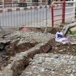 صورة لقنطرة لاسطاح المتضررة في تارودانت بعد ارتفاع منسوب الوادي الواعر