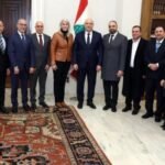 الرئيس عون يستقبل ممثلين عن نقابات المواصلات والزراعة في قصر بعبدا.