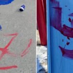 صليب معقوف مرسوم على ملعب للأطفال في بروكلين