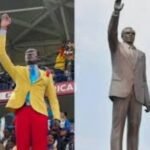 المشجع الكونغولي ميشيل مبولادينغا يقف صامتاً في مدرجات كأس الأمم الإفريقية تكريماً لباتريس لومومبا.