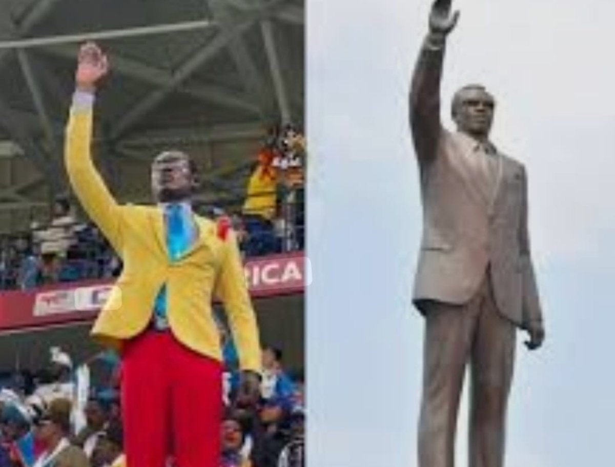 المشجع الكونغولي ميشيل مبولادينغا يقف صامتاً في مدرجات كأس الأمم الإفريقية تكريماً لباتريس لومومبا.