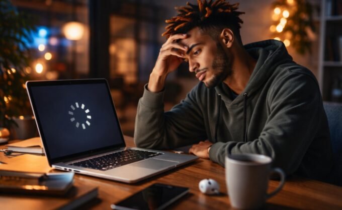 A graphic illustrating a stable, dedicated internet connection supporting various business operations.