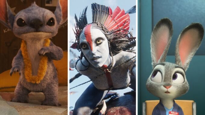 A collage of popular Disney characters and film logos, representing their box office success.