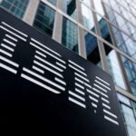 The IBM logo at the headquarters of IBM Germany, representing a leading tech company recommended for dividend income.