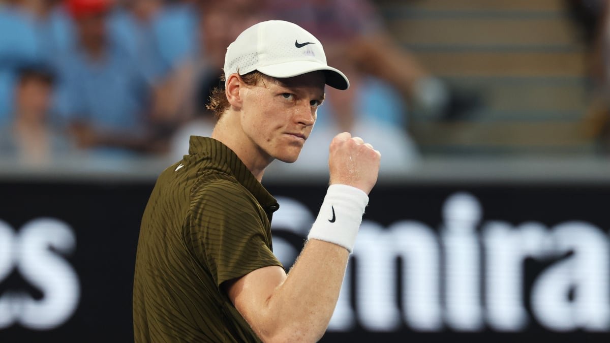 Novak Djokovic and Jannik Sinner during their Australian Open 2026 semi-final match