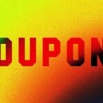 A smartphone displaying the DoorDash app with various food items and a '50% off' promo code banner.