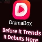 DramaBox logo with a backdrop of mobile phones displaying short-form video content, symbolizing its market ambition and funding efforts.