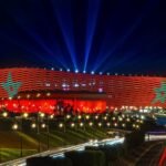 Vue aérienne du Stade Prince Moulay Abdellah à Rabat, prêt à accueillir la finale de la CAN 2025 entre le Maroc et le Sénégal.