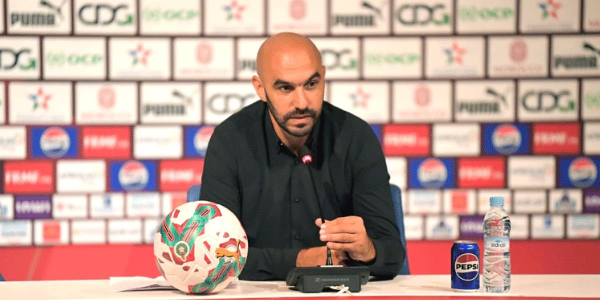 Walid Regragui, sélectionneur du Maroc, en conférence de presse avant la finale de la CAN 2025.