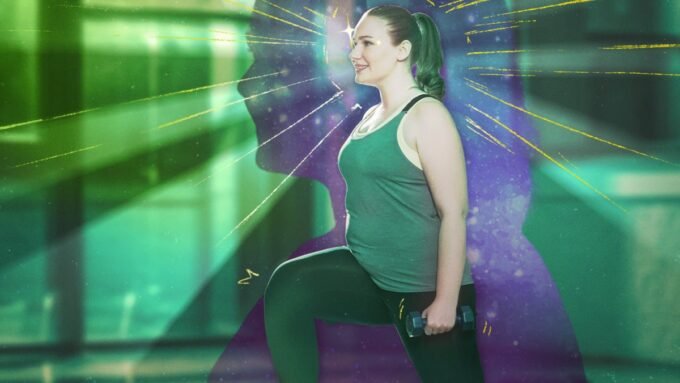 Person in deep concentration during a workout, demonstrating a flow state