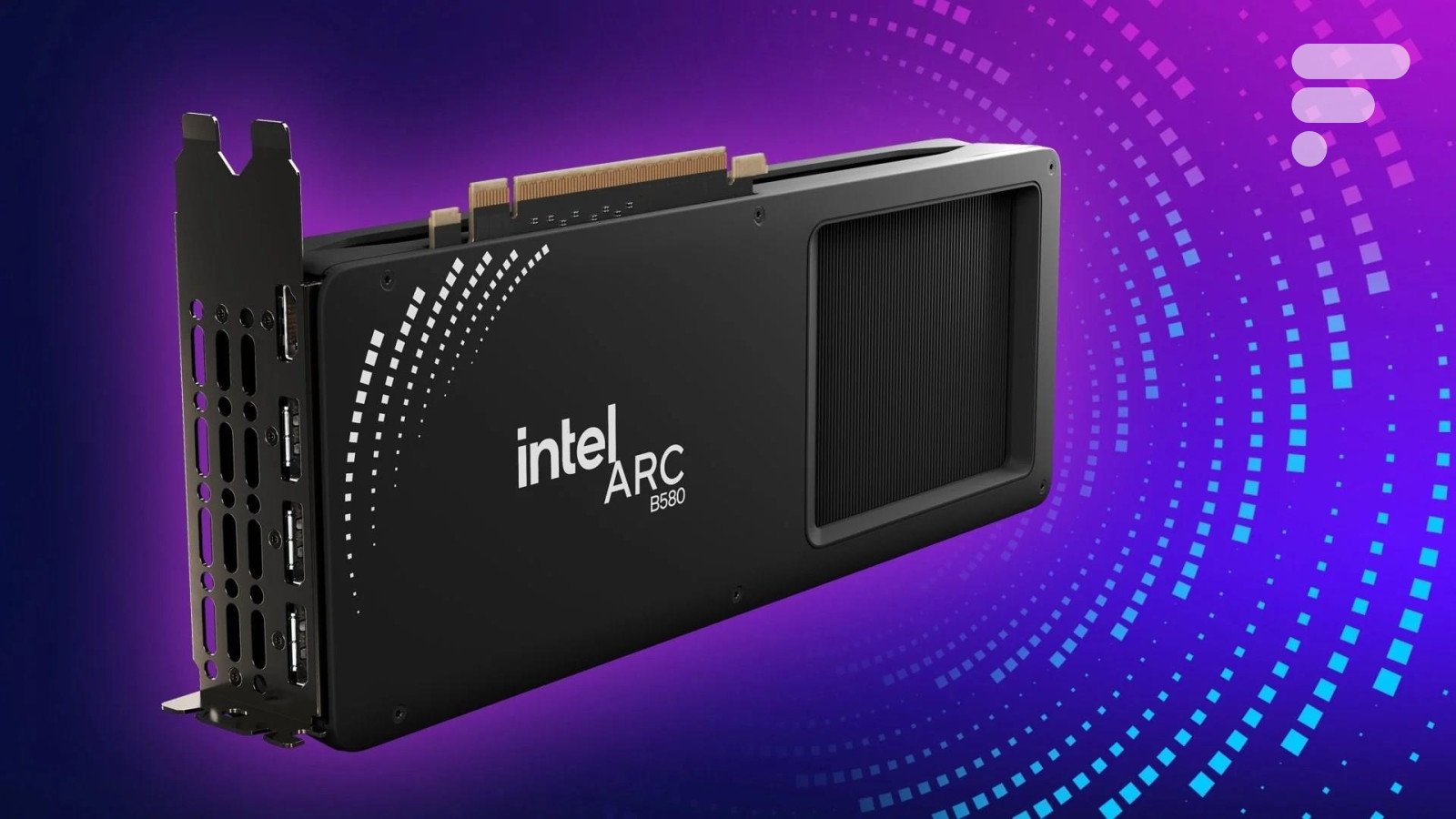 Une carte graphique Intel Arc B580, illustrant la gamme de GPU Intel Arc.