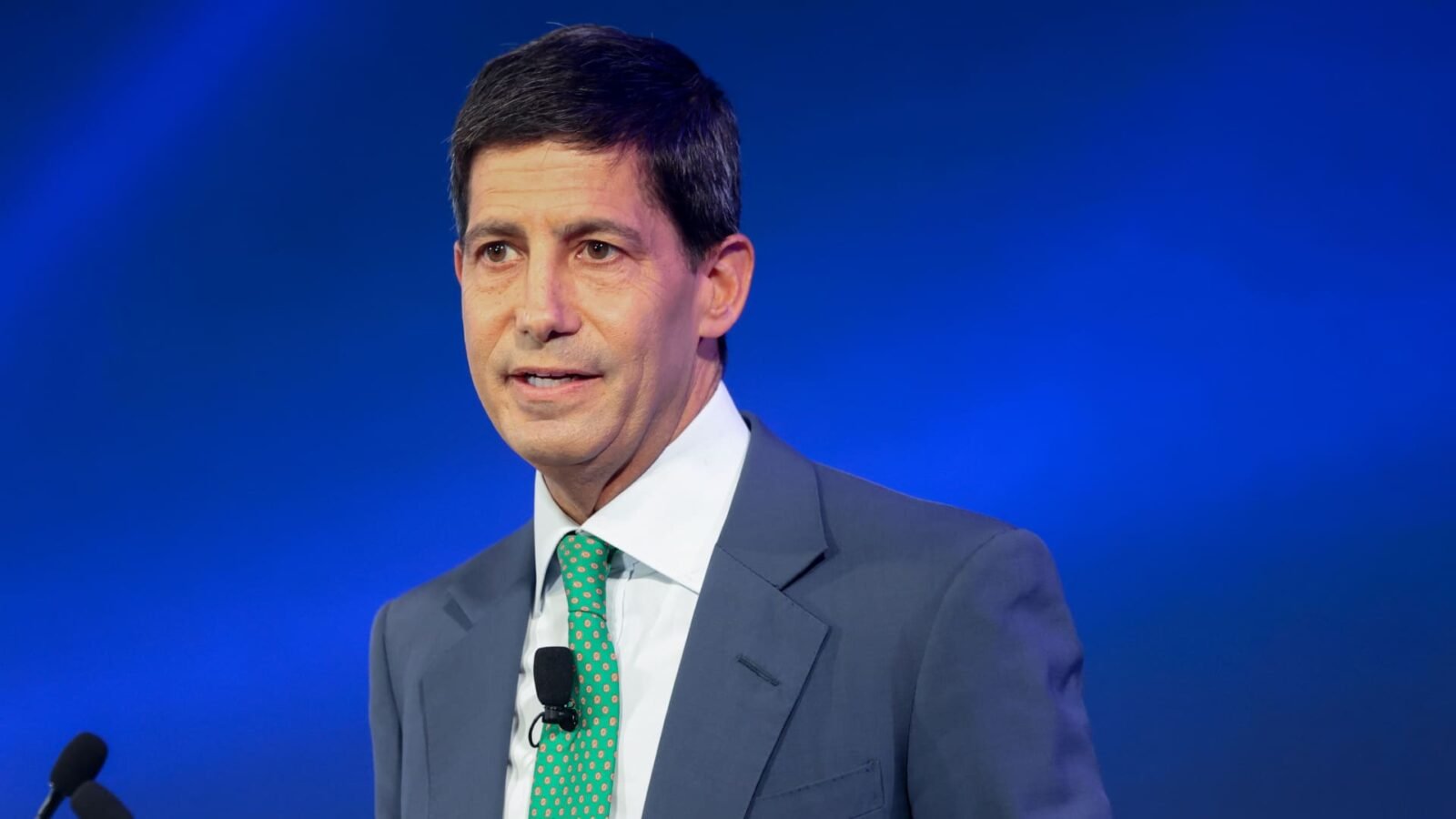 Kevin Warsh, former governor of the US Federal Reserve, speaking at the International Monetary Fund and World Bank Spring meetings in Washington, DC.