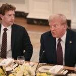 FTC Reignites Antitrust Battle Against Meta Over WhatsApp, Instagram Acquisitions 8 US President Donald Trump speaks with Meta CEO Mark Zuckerberg at a dinner for tech leaders in the State Dining Room at the White House.