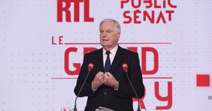 Michel Barnier invité du Grand Jury RTL-Le Figaro-M6-Public Sénat, s'exprimant sur la situation politique.