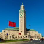 Hassan II mosque in Casablanca, Morocco, symbolizing the nation's blend of faith and modernity.