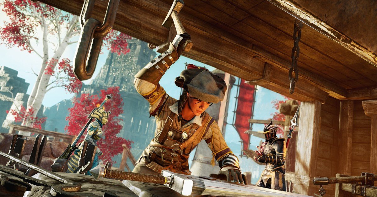 Screenshot of Amazon's New World: Aeternum game world with characters and environment.