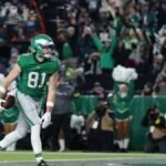 Philadelphia Eagles and San Francisco 49ers players in action during an NFL game