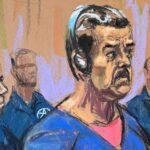 Illustration of two lawyers in a legal dispute over Nicolás Maduro's legitimacy