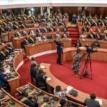 L'hémicycle de l'Assemblée nationale ivoirienne lors d'une séance plénière.