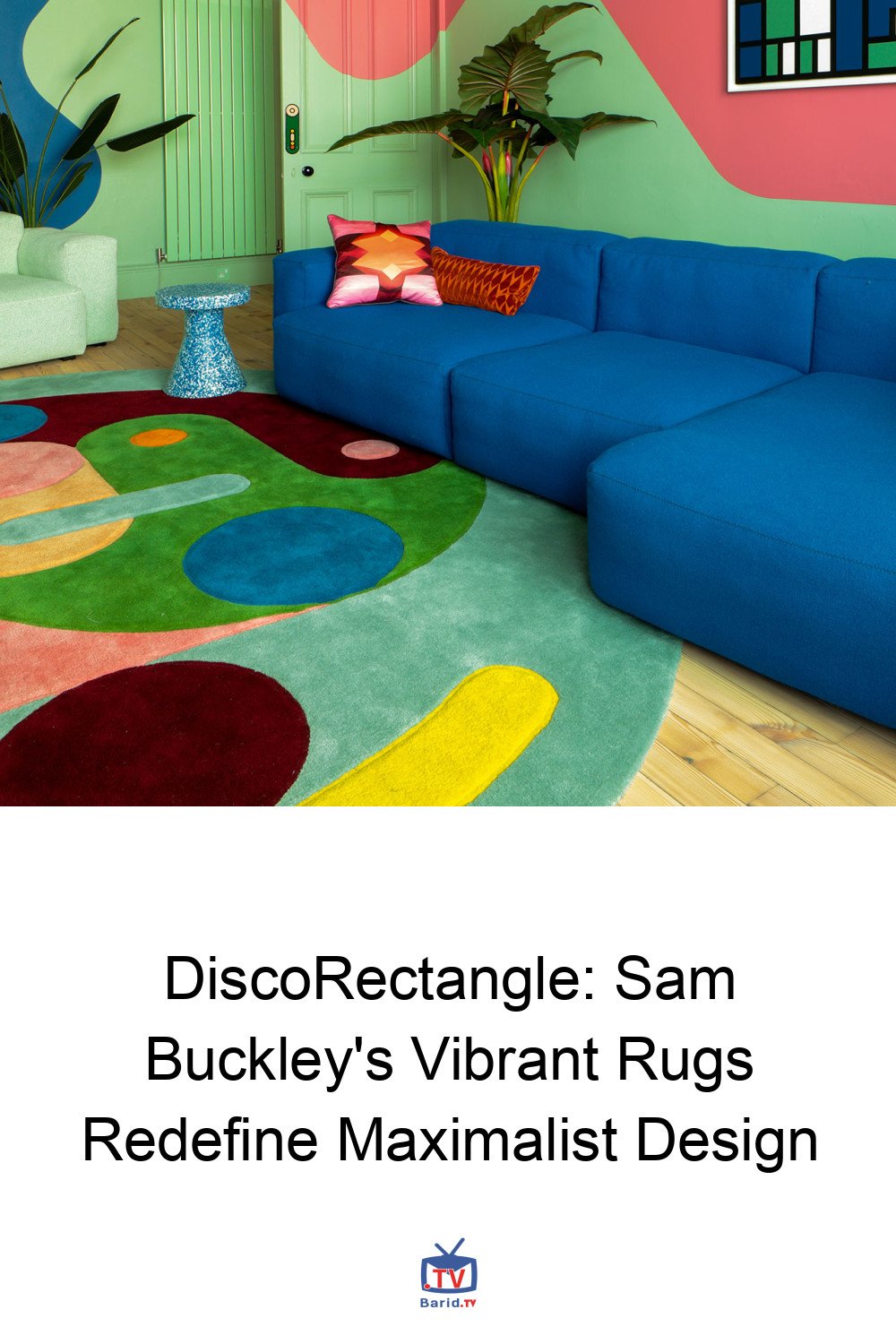 DiscoRectangle: Sam Buckley's Vibrant Rugs Redefine Maximalist Design 4 Pinterest Hidden