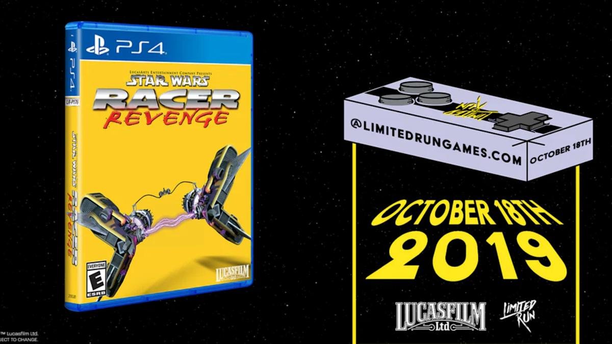 A copy of Star Wars Racer Revenge for PS4 next to a PlayStation 5 console