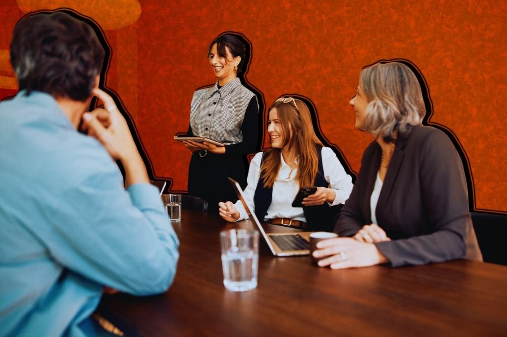 Entrepreneurs shaking hands with government officials, symbolizing public-private collaboration for societal impact.