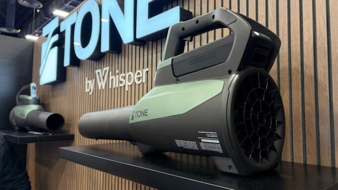 The Tone Outdoors T1 leaf blower, a quiet and powerful outdoor tool unveiled at CES 2026.