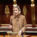 La députée (Renaissance) de la Marne, Laure Miller, s'exprimant lors du débat parlementaire sur l'interdiction des réseaux sociaux aux moins de 15 ans à l'Assemblée nationale, à Paris, le 26 janvier 2026.