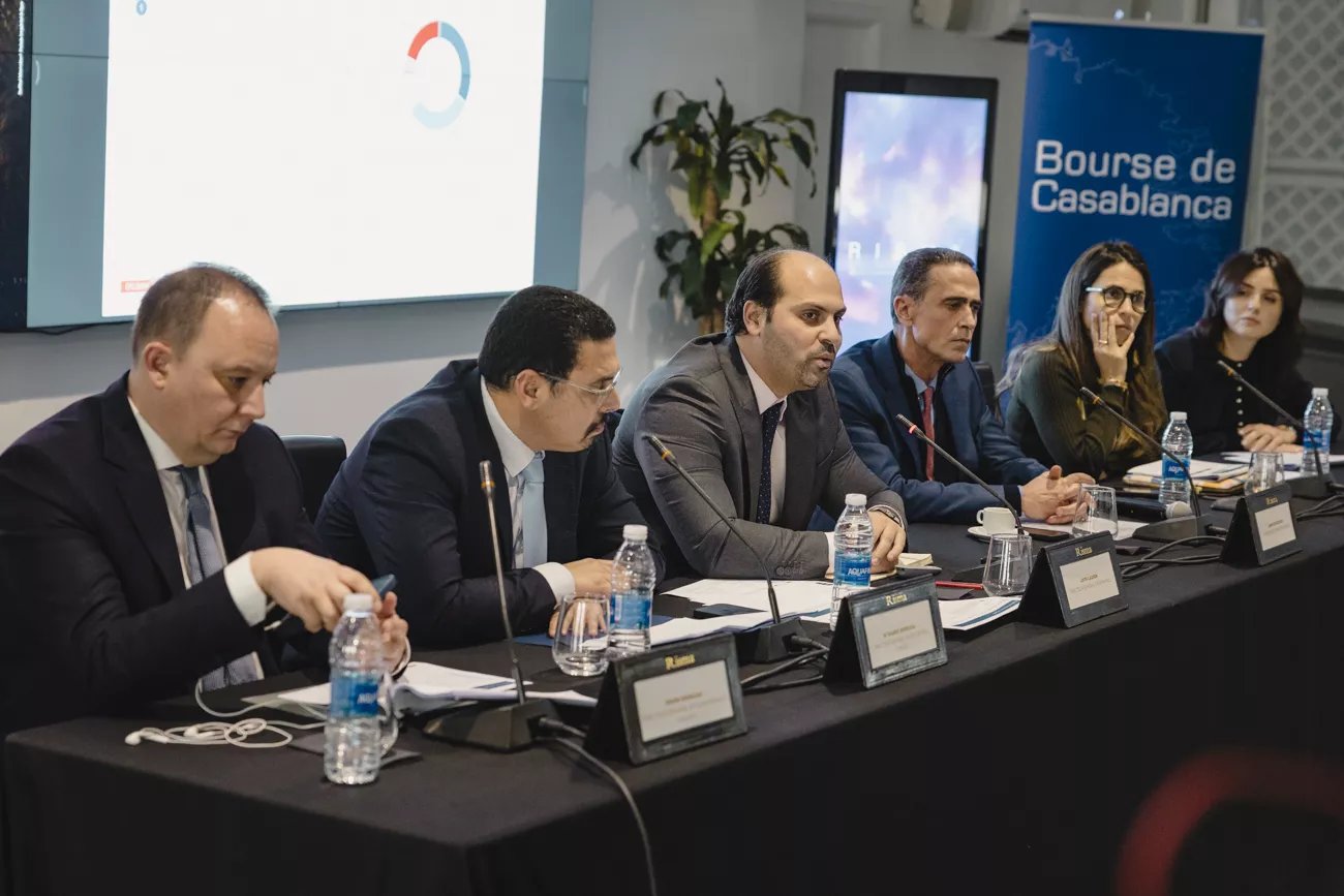 Amine Echcharki, président du directoire de Risma, lors de l'annonce de l'augmentation de capital à la Bourse de Casablanca.