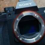 Sony A7V mirrorless camera body with a lens attached