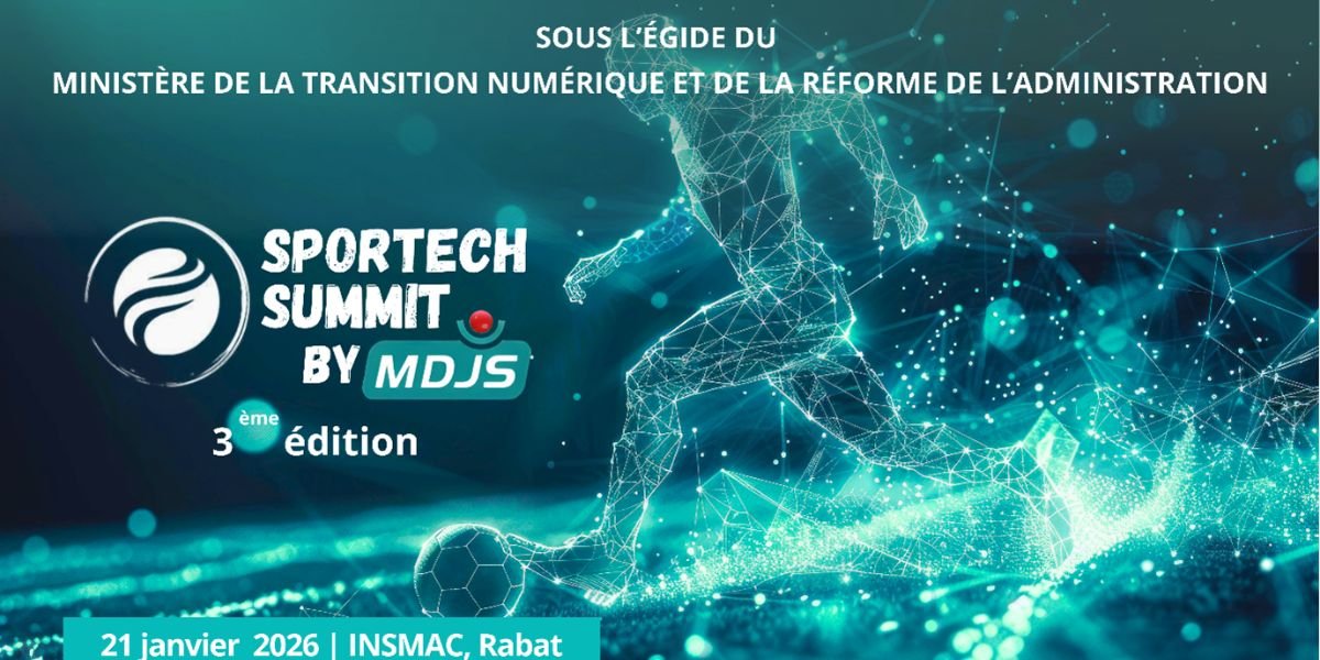 Participants et intervenants lors du Sportech Summit by MDJS à Rabat, illustrant l'innovation et le networking dans le sport.