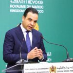 Mustapha Baitas, ministre délégué chargé des Relations avec le Parlement et porte-parole du gouvernement, lors d'une conférence de presse.