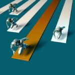 A startup team collaborating with industry partners, symbolizing strategic alliances for innovation.