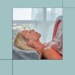 The Sunlighten Solo System, a portable infrared sauna, set up in a home environment.