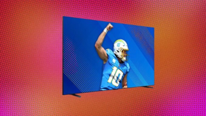 TCL 75-inch UHD Smart TV on sale at Amazon, displaying vibrant content.