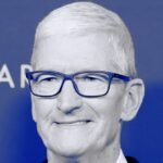 From Disbelief to Deference: How Tech Titans Navigated the Trump Era 6 Prominent tech CEOs, including Tim Cook and Mark Zuckerberg, in a formal setting, possibly at a White House event, with a subtle backdrop hinting at political tension.