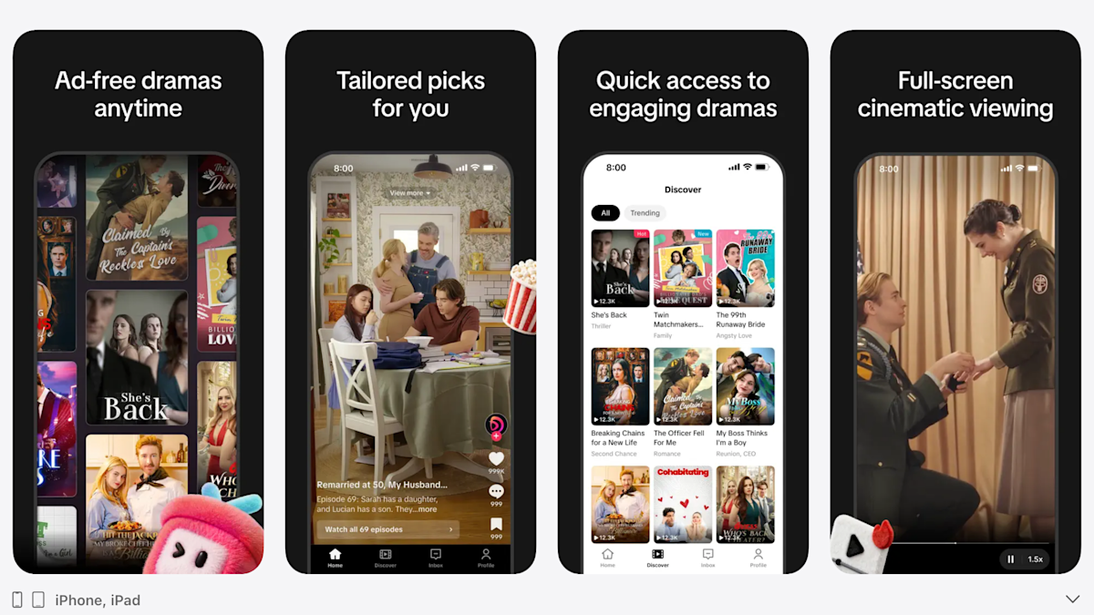 A smartphone screen displaying the TikTok PineDrama app interface with a micro drama playing.