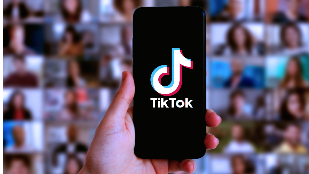 A smartphone displaying the TikTok app logo, symbolizing the platform's new terms of service and privacy changes.