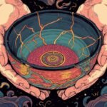 Kintsugi art showing a mended ceramic, symbolizing beauty in brokenness and healing.