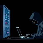 Illustration of a digital threat or a hacker targeting a map of India, representing the Transparent Tribe cyber attacks.